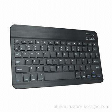 Wireless/Bluetooth Keyboard with 10m Operating Distance, Made of ABS + Iron Plate